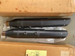 Flat Black Harley Fat Boy Exhaust Muffler