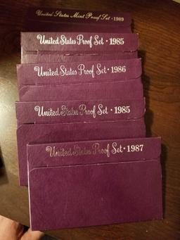 1980s proof sets, bid x 5