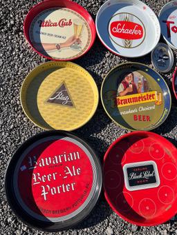 (9) Vintage Metal Beer Trays