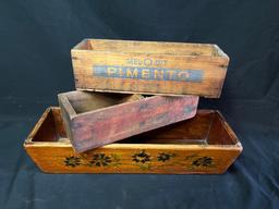 Wood cheese boxes, painted box