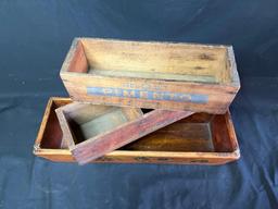 Wood cheese boxes, painted box