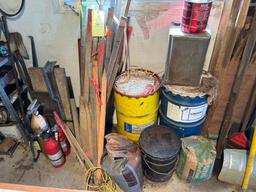 Barrels, Wood Stakes, Pitch Fork, Extinguishers