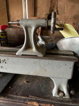 Boice Crane Utility Lathe with Buffet Table Bench and Contents