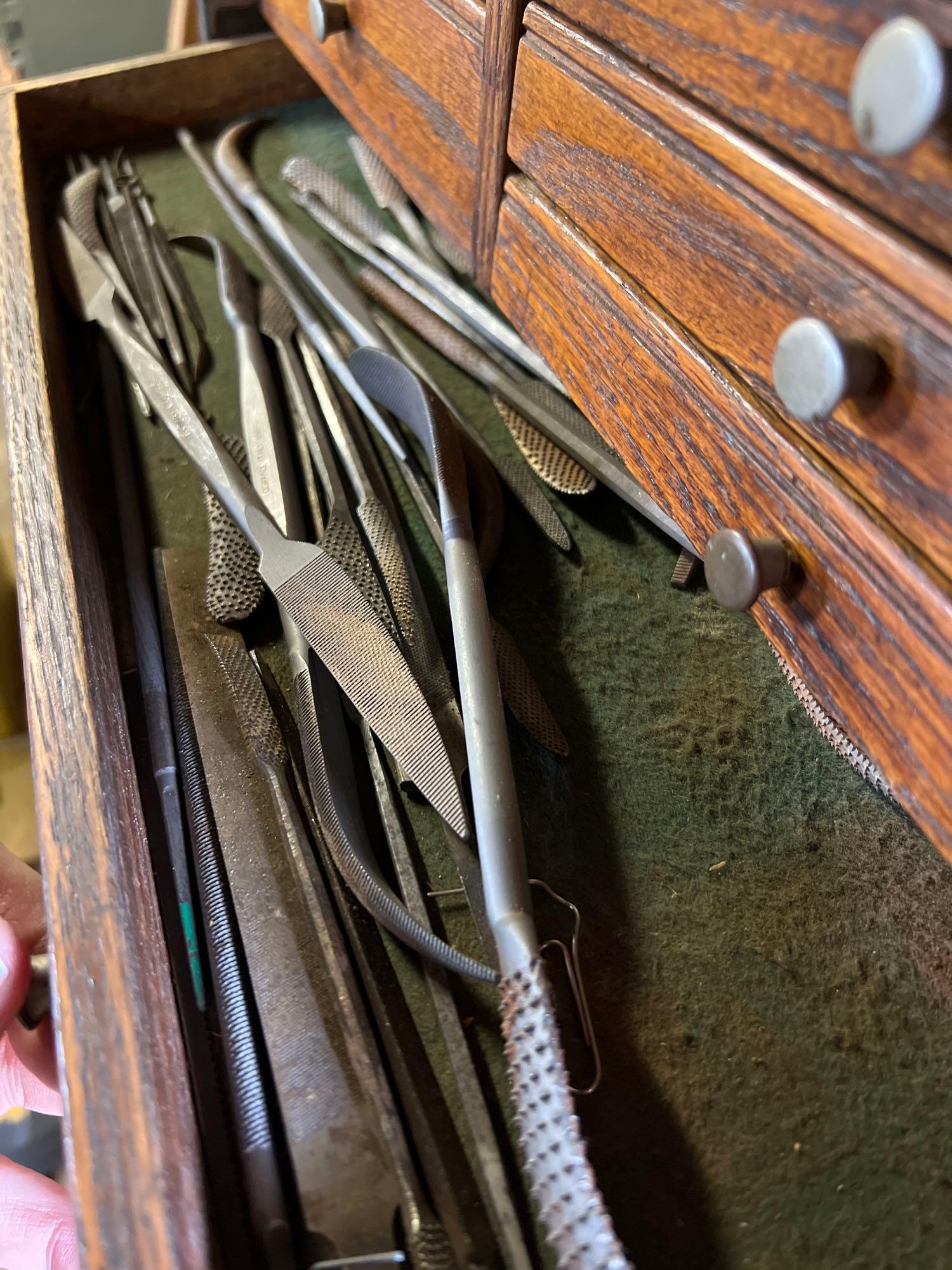 Vintage Machinist Toolbox with Tools