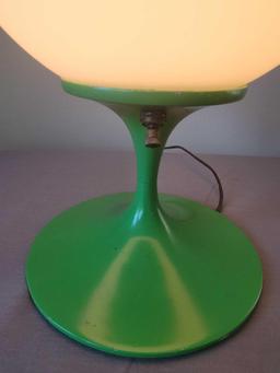 MCM Tulip Ball Shade Lamp Metal Base Original 1960s 12 inch tall