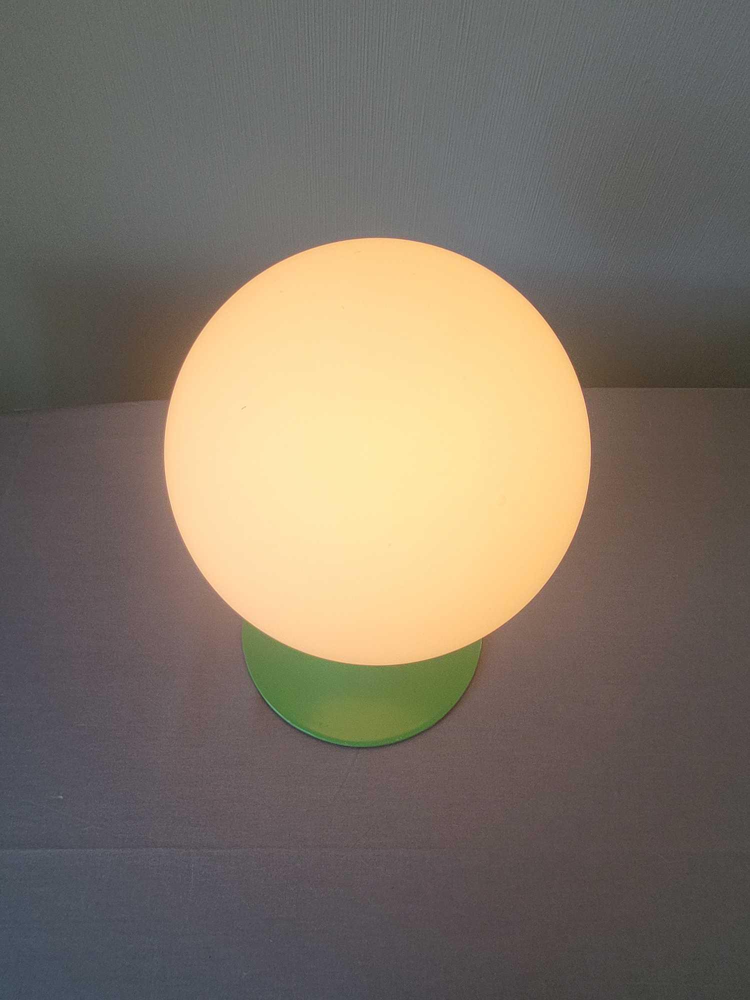 MCM Tulip Ball Shade Lamp Metal Base Original 1960s 12 inch tall