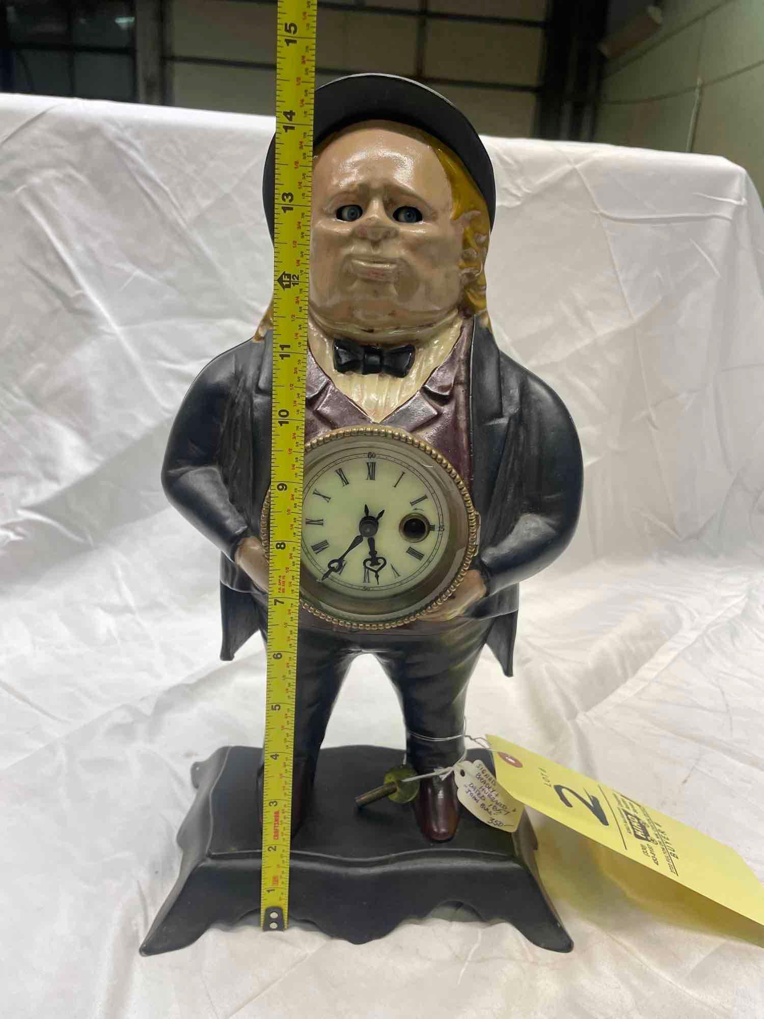 Signed Bradley + Hubbard, Dated 1857 ?John Bull? clock with moving eyes