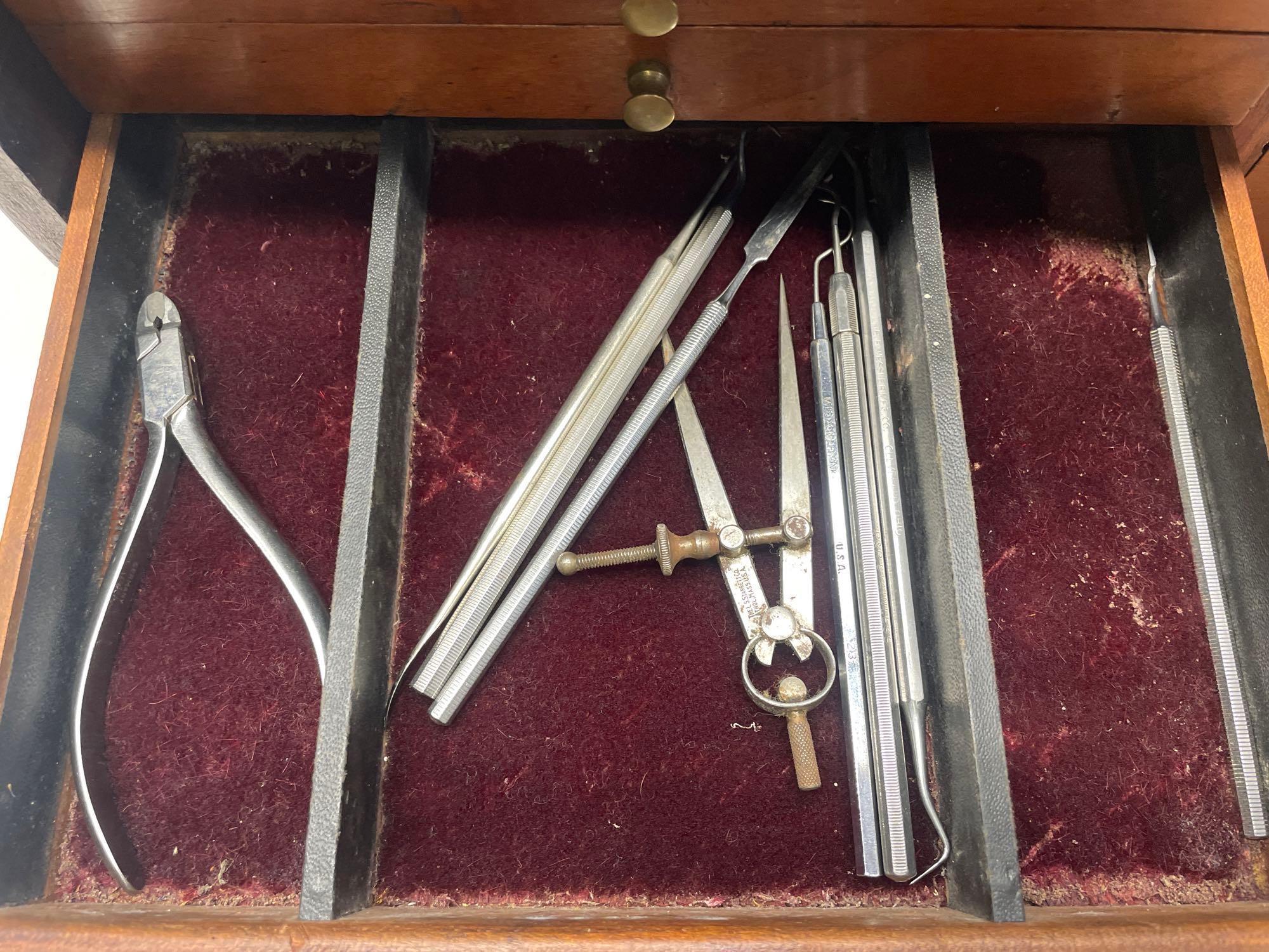 Early 1900?s Dentist travel box with tools