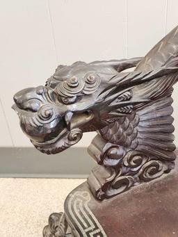 Profusely carved vintage Chinese dragon chair