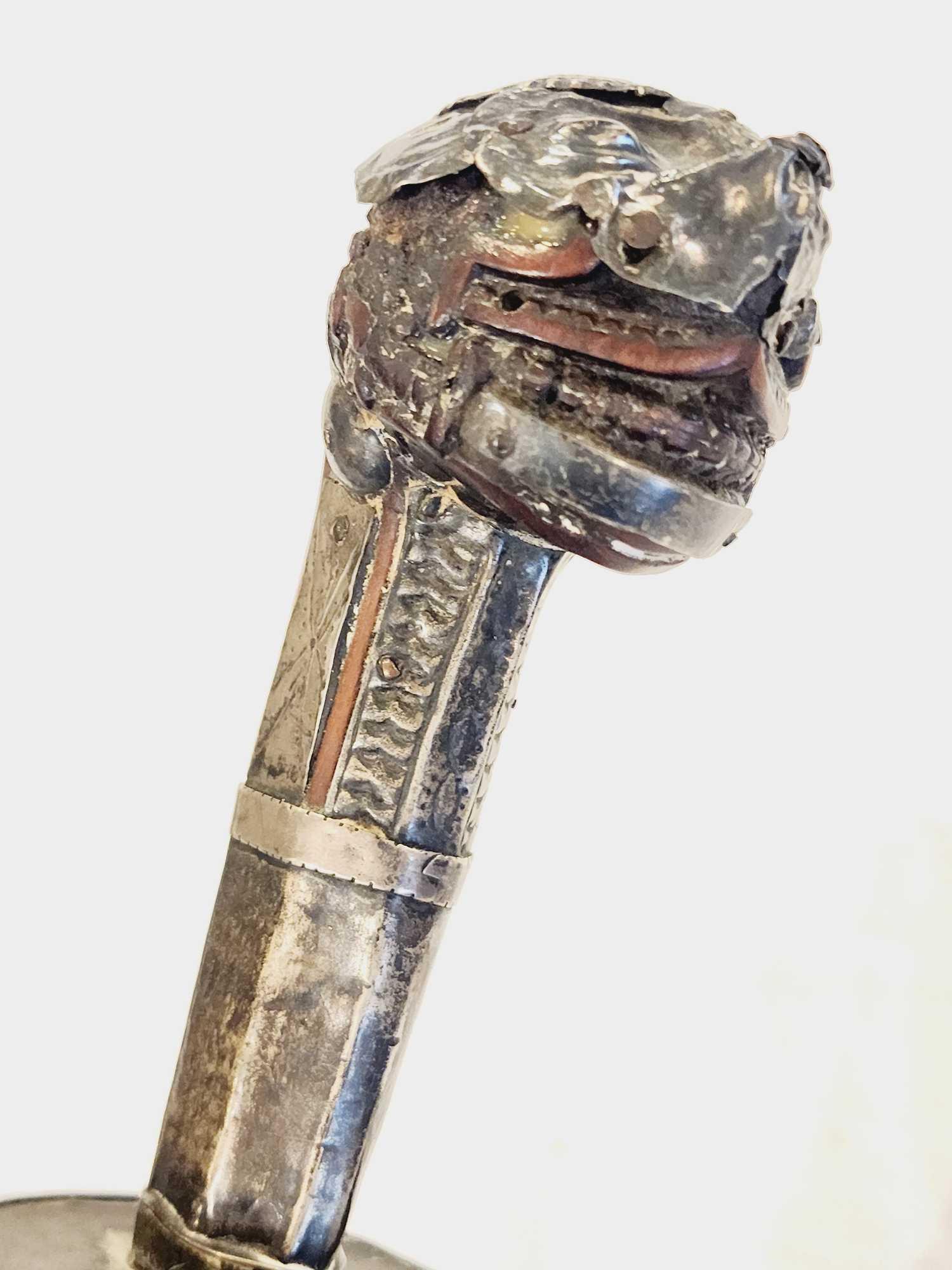 Old silver accented dragon head Kastane or Tenegre antique ? knife / sword