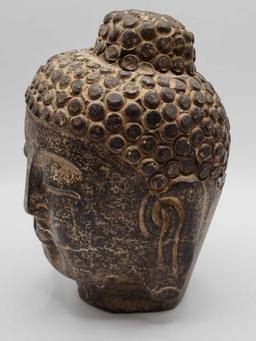 Old style Buddha head, carved stone, fragment