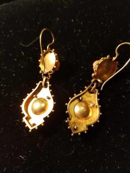 Unmarked pair of rose earrings