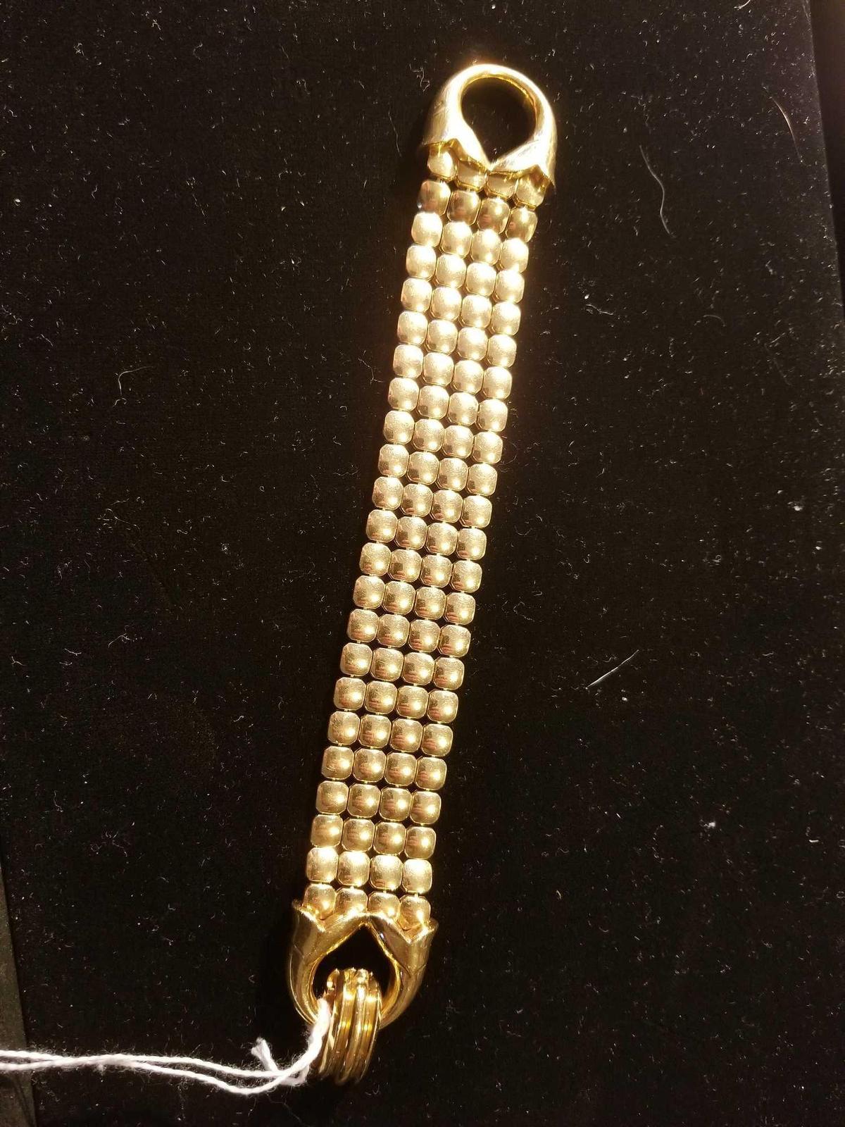 18k yellow gold bracelet, 7.4 in, 86.5 grams