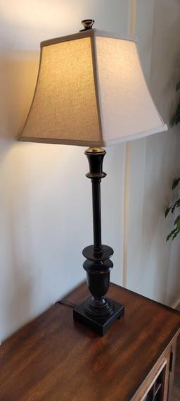 Pair of matching metal table lamps