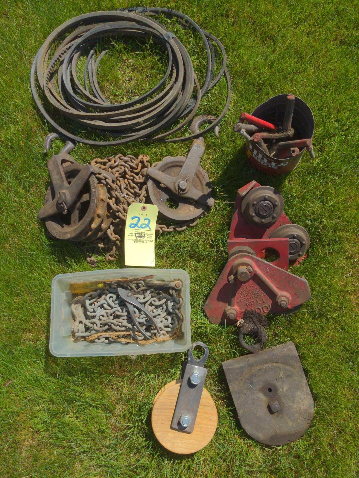 Vintage Weston Chain hoist Pulley Belt trolley lot