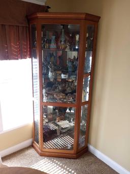 Oak corner curio