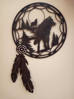 Indian and wolf themed wall art