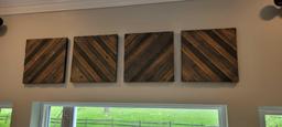 Set of 4 wood accent wall panels
