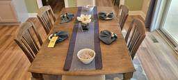 Latitude Furniture table with leaf and 6 chairs, 2 non matching captain chairs