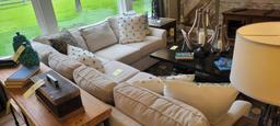 Nice 2 section L shape sofa with accent pillows