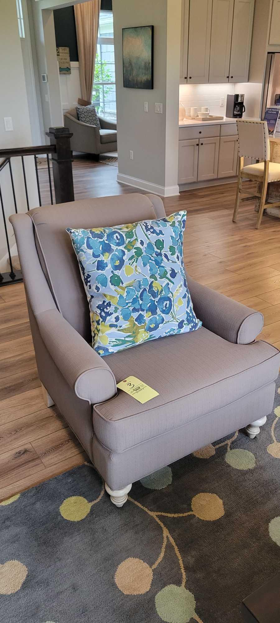 Bassett upholstered chair with accent pillow