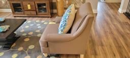 Bassett upholstered chair with accent pillow