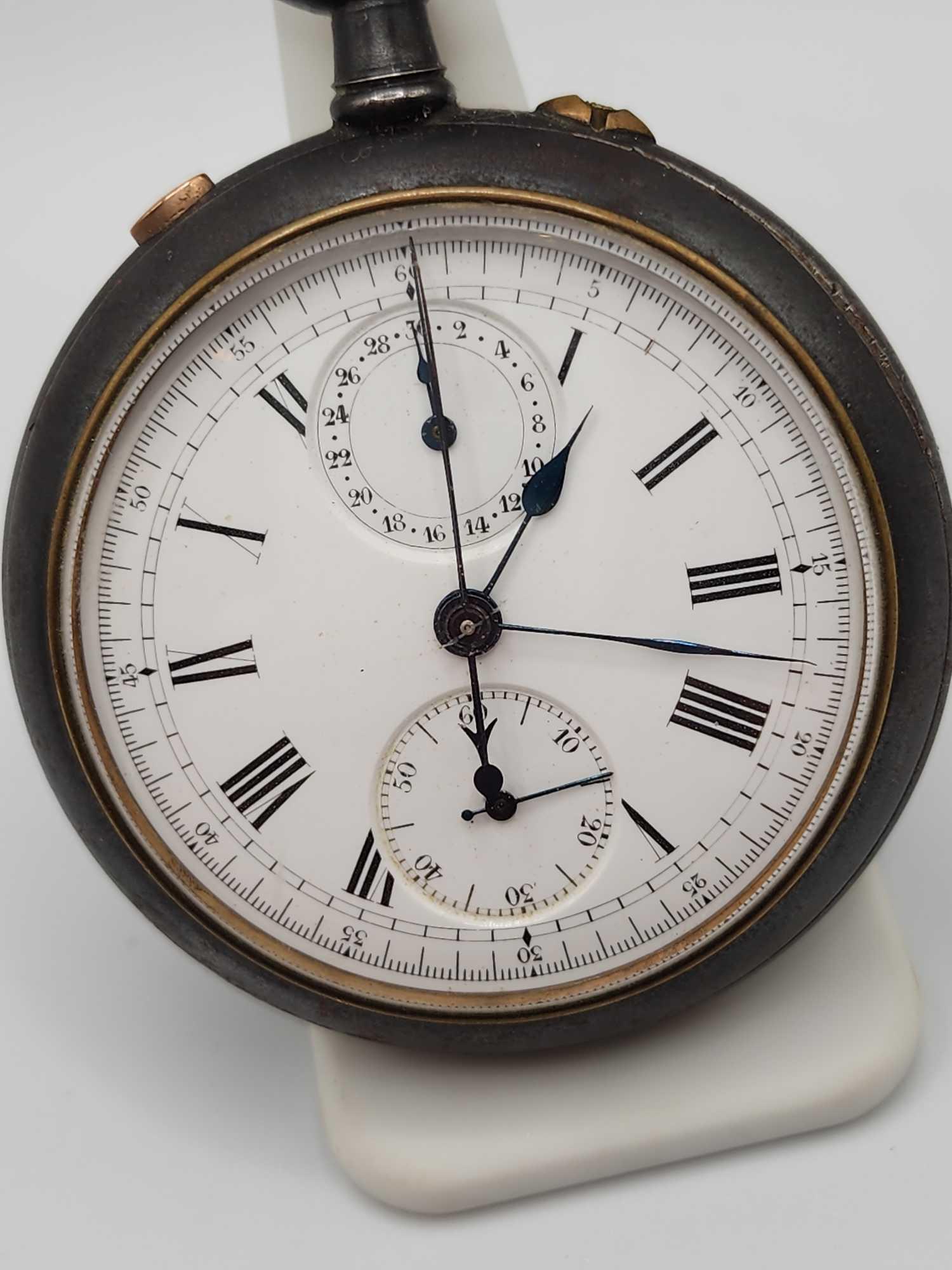 Unusual antique pocket watch, chronograph