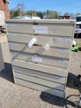 8 Drawer metal cabinet and contents