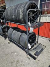 Tire rack on casters