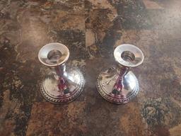2 Duchin Creations Sterling Silver Weighted Candleholders