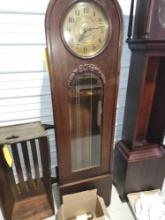 Early Grandfather Clock Brass Face 78" tall