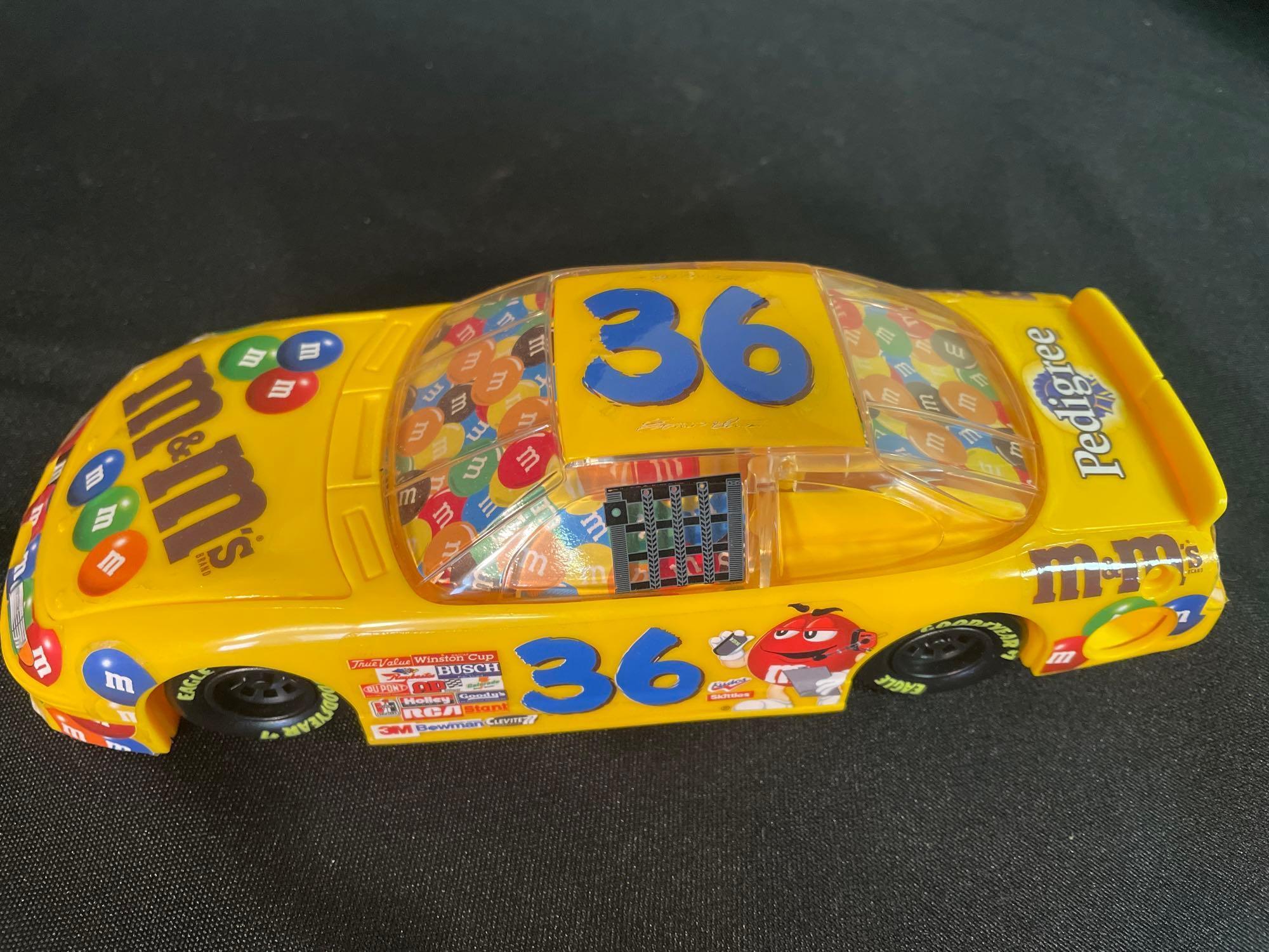 M&M Figurings, Race cars, stuff animals, watch, candy dish