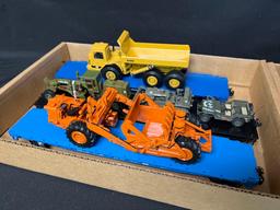 Assorted Freight Flat Cars with Equipment and Crane Car