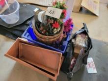 Recycle bin, Christmas items, Planters