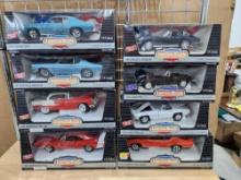 (8) American Muscle Die Cast Cars 1:18 scale