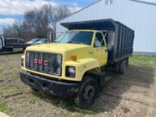 1992 GMC 6500 Topkick, 20yd full hydraulic container dump truck.