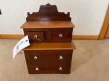 Vintage Wood Dresser Top Jewelry Box