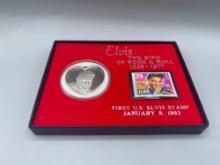 .999 Silver Elvis Heart Shaped 1 ounce round with stamp