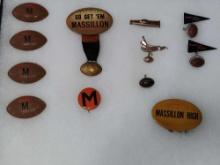 Early Massillon Tigers Football Items Pins