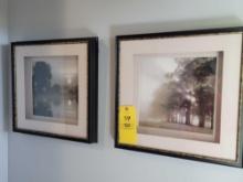 Set of 2 deep frame foggy moonlight themed prints