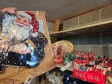 Coca Cola Advertising Items, Bottles, Steelers Lighted Santa, Mugs