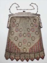 Vintage Art Deco Whiting & Davis enamel mesh purse