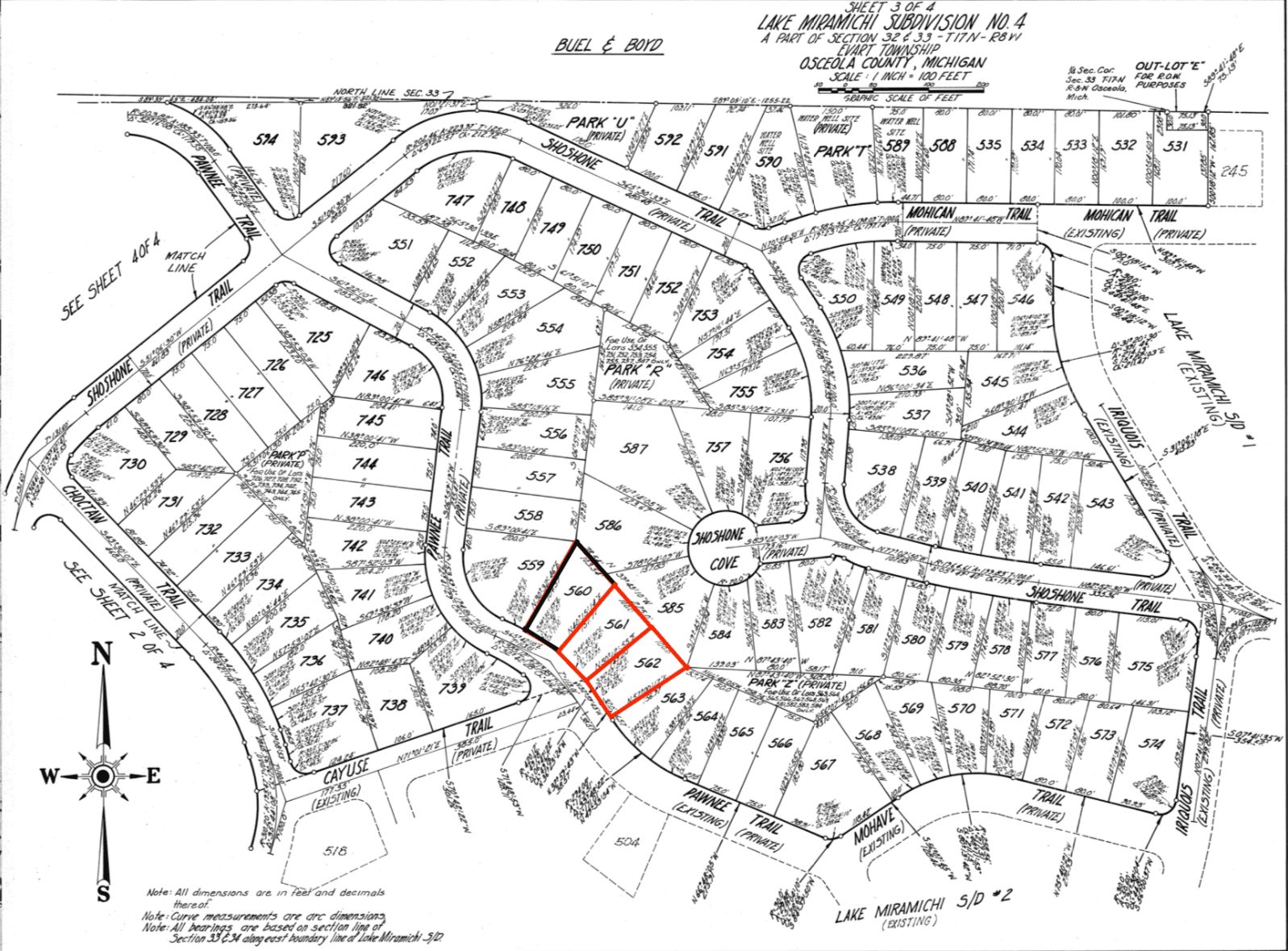 Adjacent Lots Within Walking Distance of Lake Miramichi in Osceola County, Michigan!