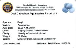 52.19 ctw Oval Cabochon Aquamarine Parcel