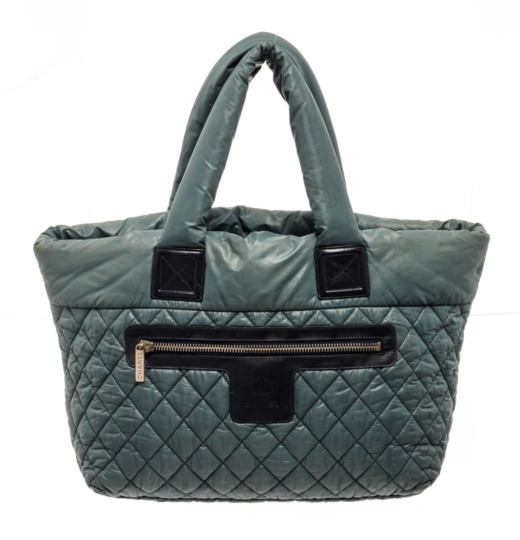 Chanel Blue Quilted Nylon Cocoon Front Zipped Tote Bag