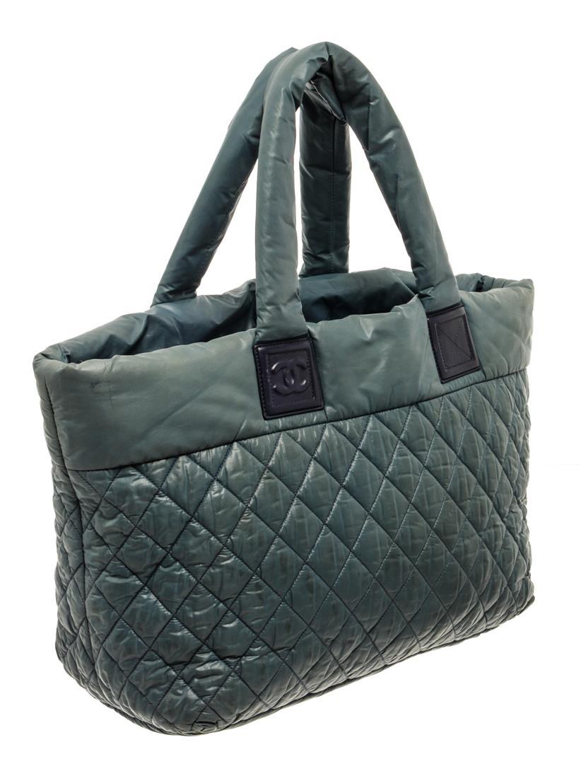 Chanel Blue Quilted Nylon Cocoon Front Zipped Tote Bag