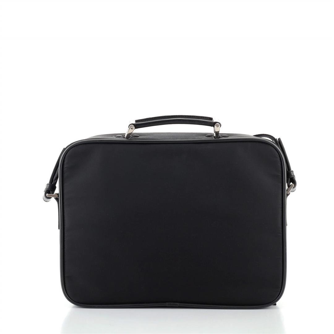 Prada Convertible Front Pocket Briefcase Tessuto with Saffiano Leather