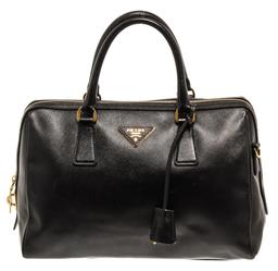 Prada Black Saffiano Leather Top Handle Bag