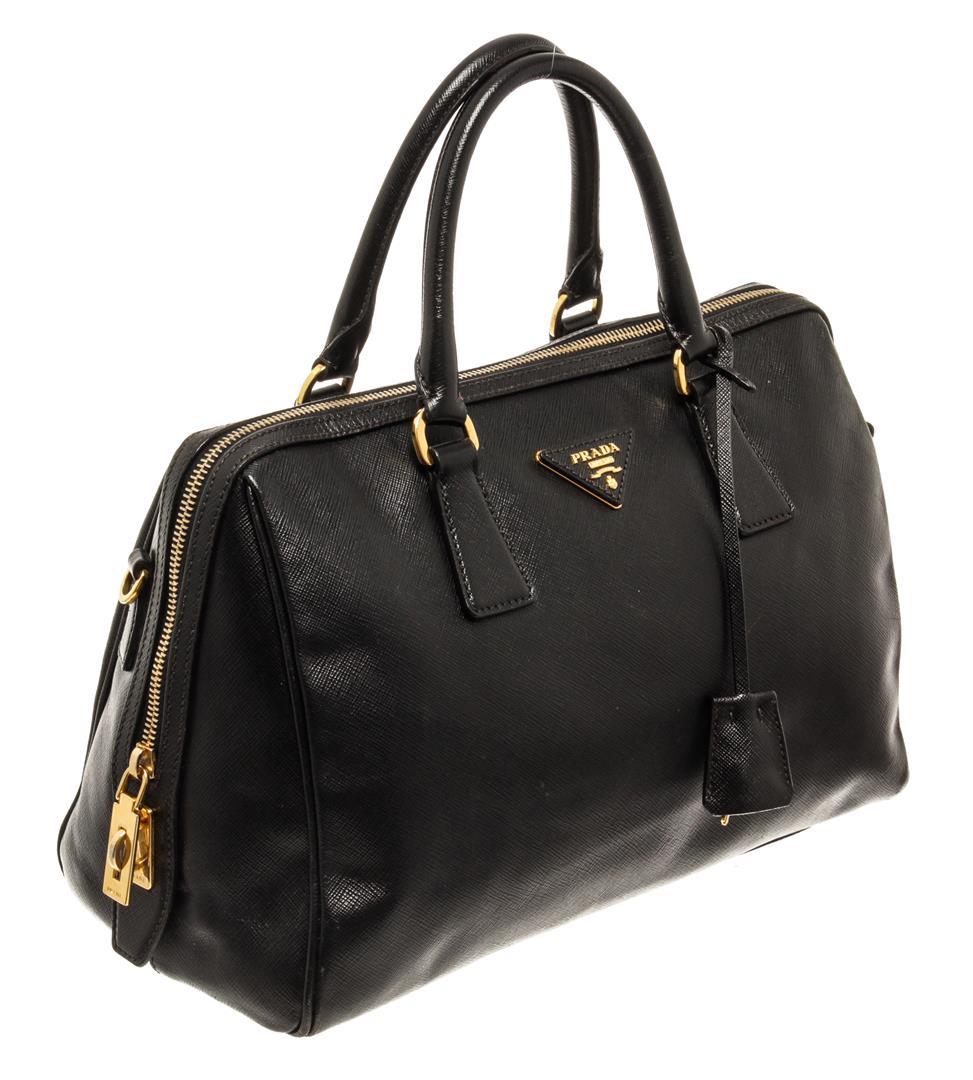 Prada Black Saffiano Leather Top Handle Bag