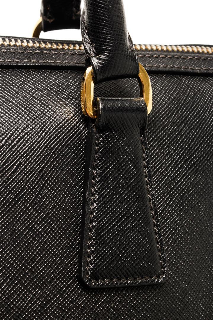 Prada Black Saffiano Leather Top Handle Bag